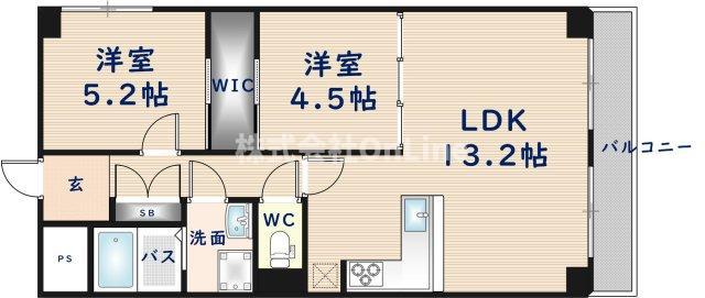 シティーコーポ長田(2LDK/4階)の間取り写真