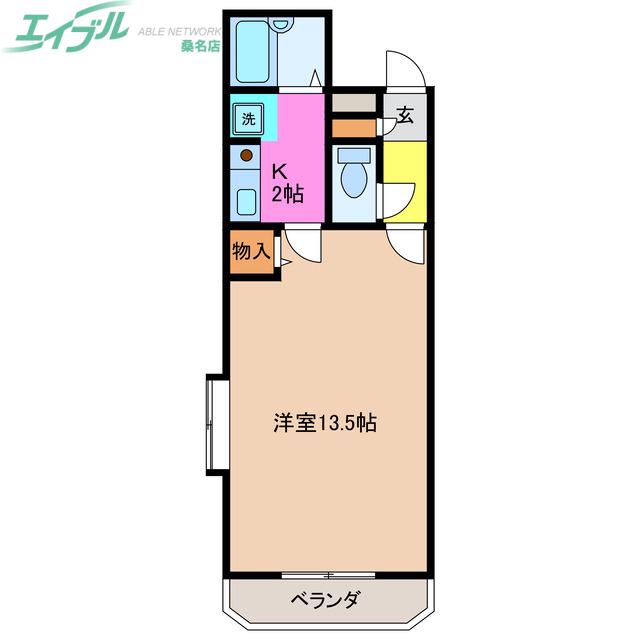 VERDE(1K/2階)の間取り写真