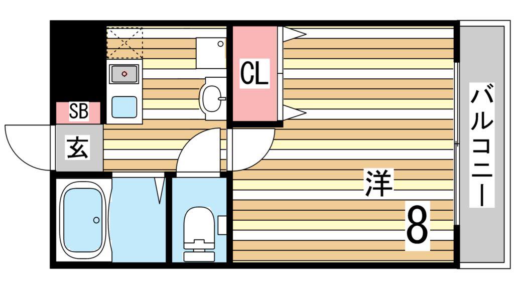 サンリット本山南(1K/2階)の間取り写真