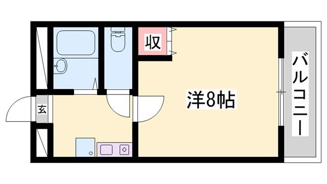 ドリーム三条(1K/1階)の間取り写真