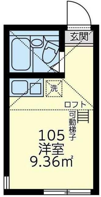 ユナイト市沢エランクール(ワンルーム/1階)の間取り写真