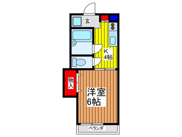 エスポワール岩崎(1K/2階)の間取り写真