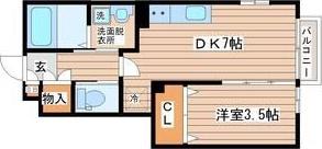 キャトルセゾン(1DK/1階)の間取り写真