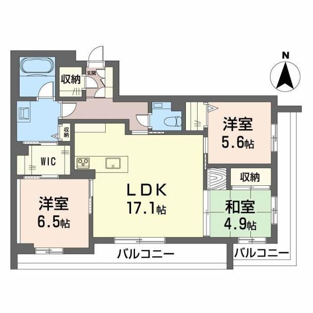 K&Jフォレストライト(3LDK/3階)の間取り写真