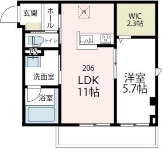 アバンティ カワサキ(1LDK/2階)の間取り写真