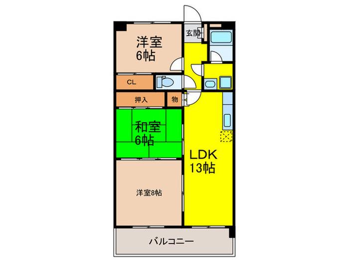 クレストG34(3LDK/4階)の間取り写真