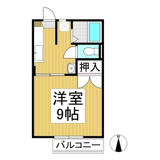 フレグランスワン W棟(1K/1階)の間取り写真