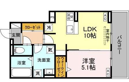 ルヴィータ川名(1LDK/3階)の間取り写真