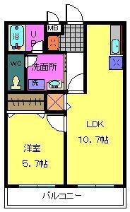カンターレ鶯谷I番館(1LDK/2階)の間取り写真