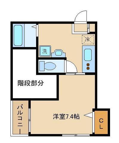 ウェアハウス(1K/2階)の間取り写真