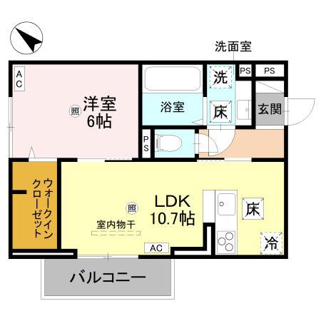 D-REGALO下馬N(1LDK/1階)の間取り写真