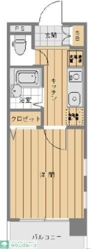 ダイナフォート日本橋(1K/11階)の間取り写真