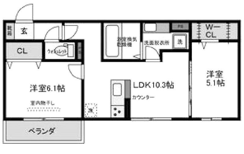 YKメゾン舞子台(2LDK/2階)の間取り写真