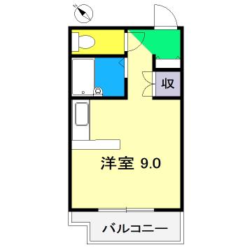 エトワール二葉(ワンルーム/2階)の間取り写真