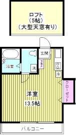 ブランカーセ(ワンルーム/2階)の間取り写真