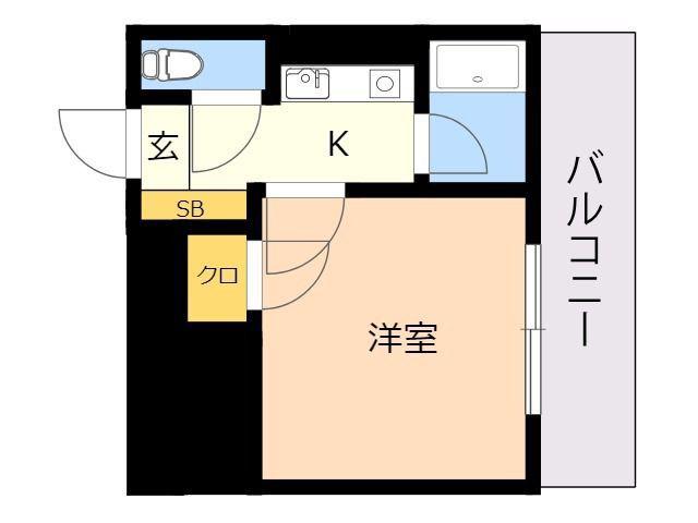 ノアーズアーク博多駅前(1K/3階)の間取り写真