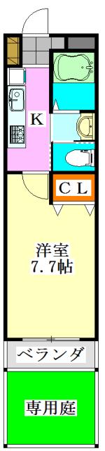 レキシントン(1K/1階)の間取り写真