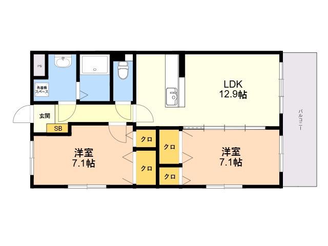 CIELIZ(2LDK/3階)の間取り写真