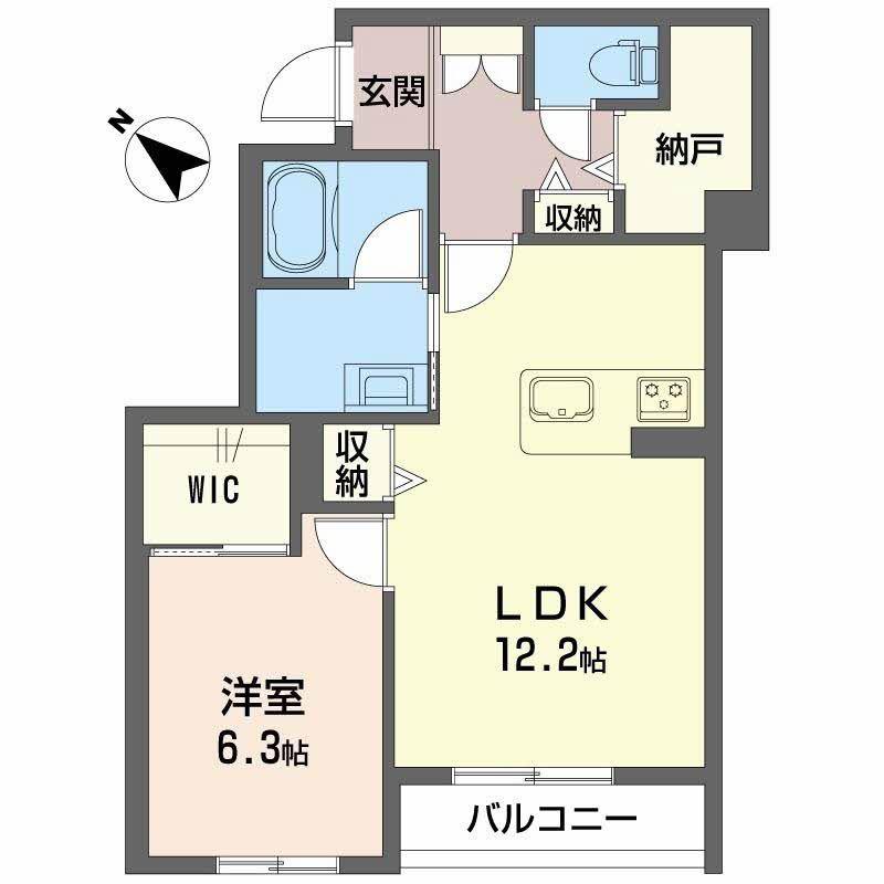 プエンテ サツキ(1LDK/1階)の間取り写真