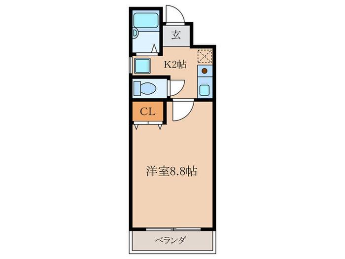 パレスCORE15(1K/3階)の間取り写真