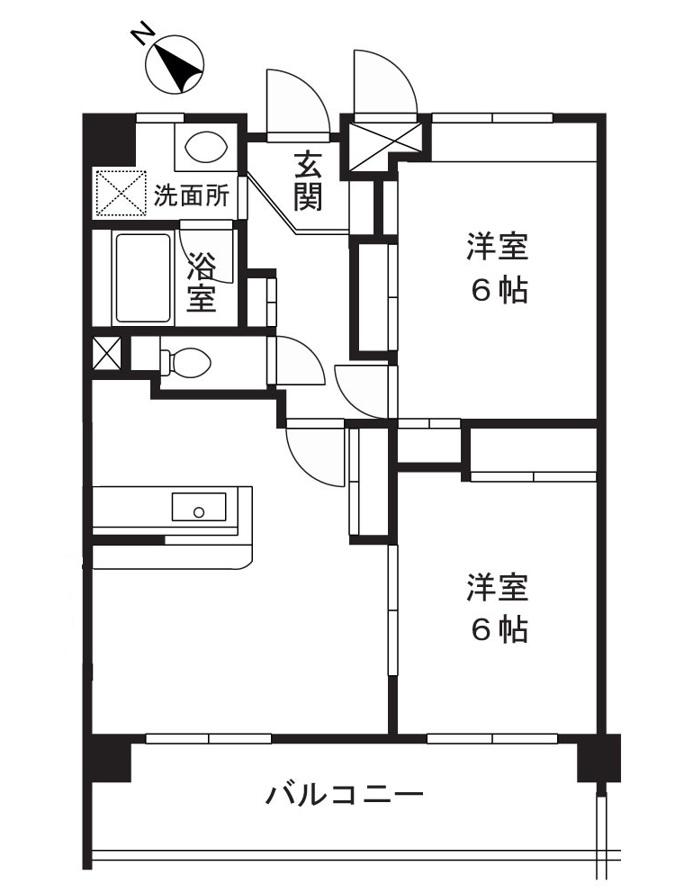 チェリオ聖(2LDK/3階)の間取り写真