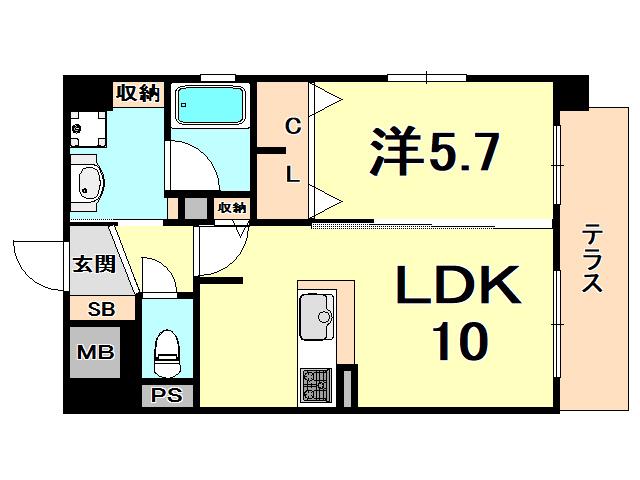 アーバンアネックス西宮(1LDK/1階)の間取り写真
