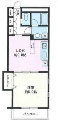 VILLA-SHIWASUDA(1LDK/3階)の間取り写真
