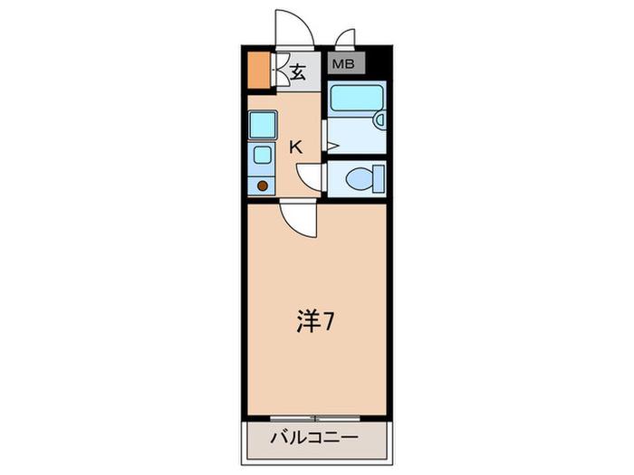 たけさだハイツ(1K/2階)の間取り写真