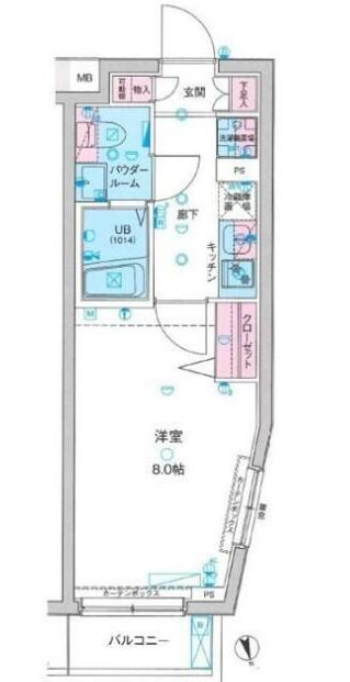 GENOVIA亀戸 SKYGARDEN(1K/3階)の間取り写真