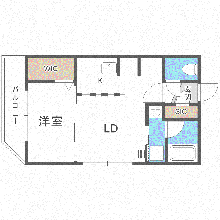 EFFECT南4条(1LDK/3階)の間取り写真