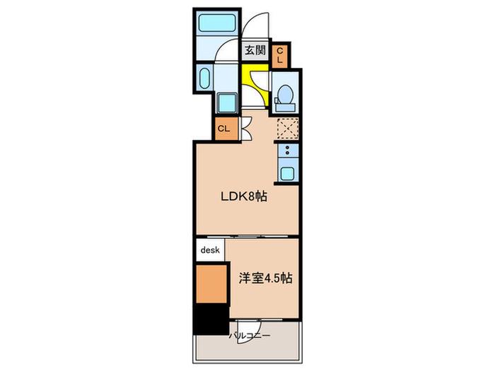 アーバネックス千代田淡路町(1LDK/4階)の間取り写真