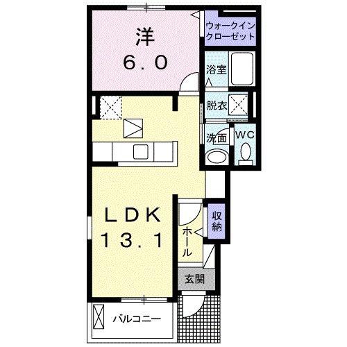 フランメゾンA(1LDK/1階)の間取り写真