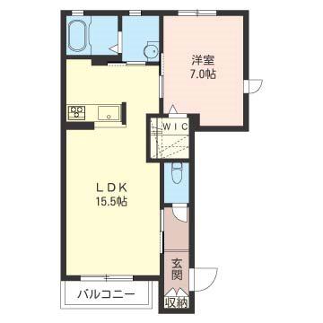 CEREZO COLINEV(1LDK/1階)の間取り写真