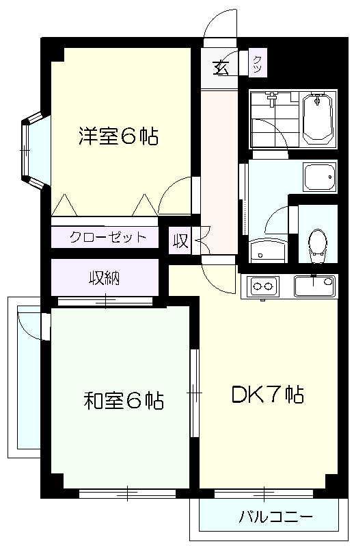 カーミア中延(2DK/3階)の間取り写真