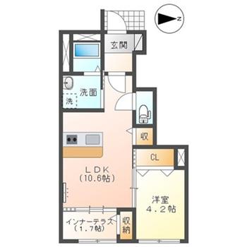カーサ・ベルタ(1LDK/1階)の間取り写真