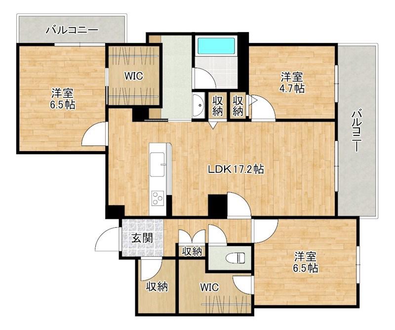 シャーメゾン日明(3LDK/2階)の間取り写真