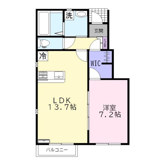シエルふじみ野(1LDK/1階)の間取り写真