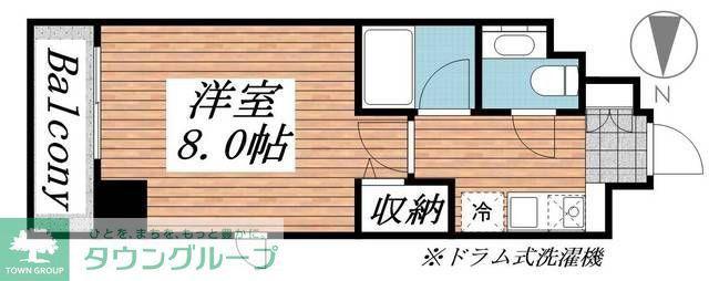メゾン・ド・ヴィレ市ヶ谷(1K/2階)の間取り写真