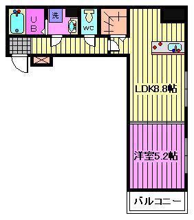 プリムローズ ガーデン(1LDK/3階)の間取り写真