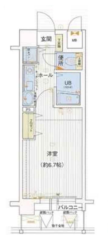 エイペックス天神橋I(1K/8階)の間取り写真