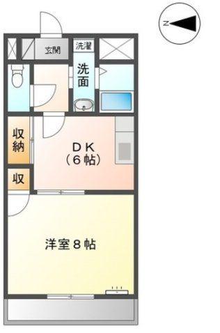 メゾンフォーシーズン(1DK/3階)の間取り写真