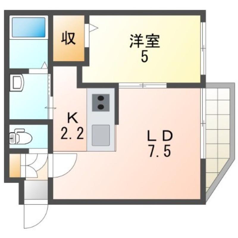 プレミアシティ美園(1LDK/2階)の間取り写真