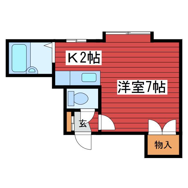 パステル月寒東A(1K/3階)の間取り写真