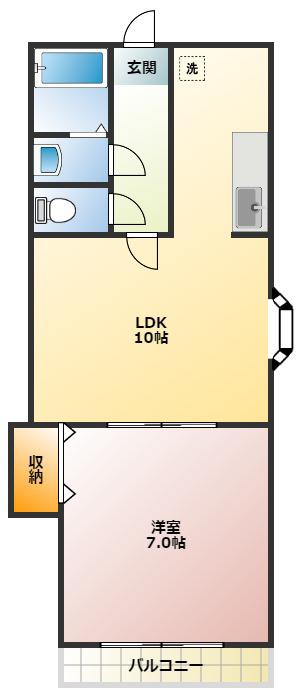 ウィンベル巣鴨(1LDK/2階)の間取り写真