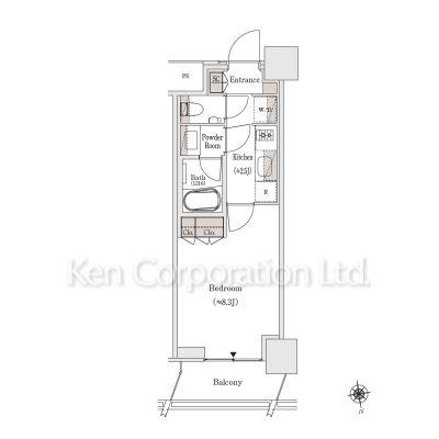 OIMACHI TRACKS RESIDENCE(1K/19階)の間取り写真