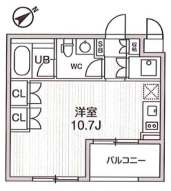 大田西馬込レジデンス(ワンルーム/2階)の間取り写真