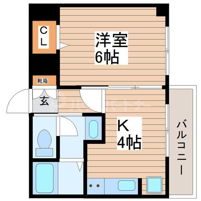 COURTYK(1K/2階)の間取り写真
