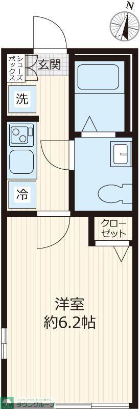 岩井テラス(1K/3階)の間取り写真
