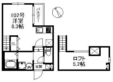 ポラリス箱崎 668(ワンルーム/1階)の間取り写真