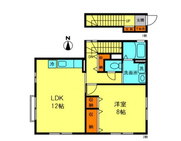 プルミールコート(1LDK/2階)の間取り写真
